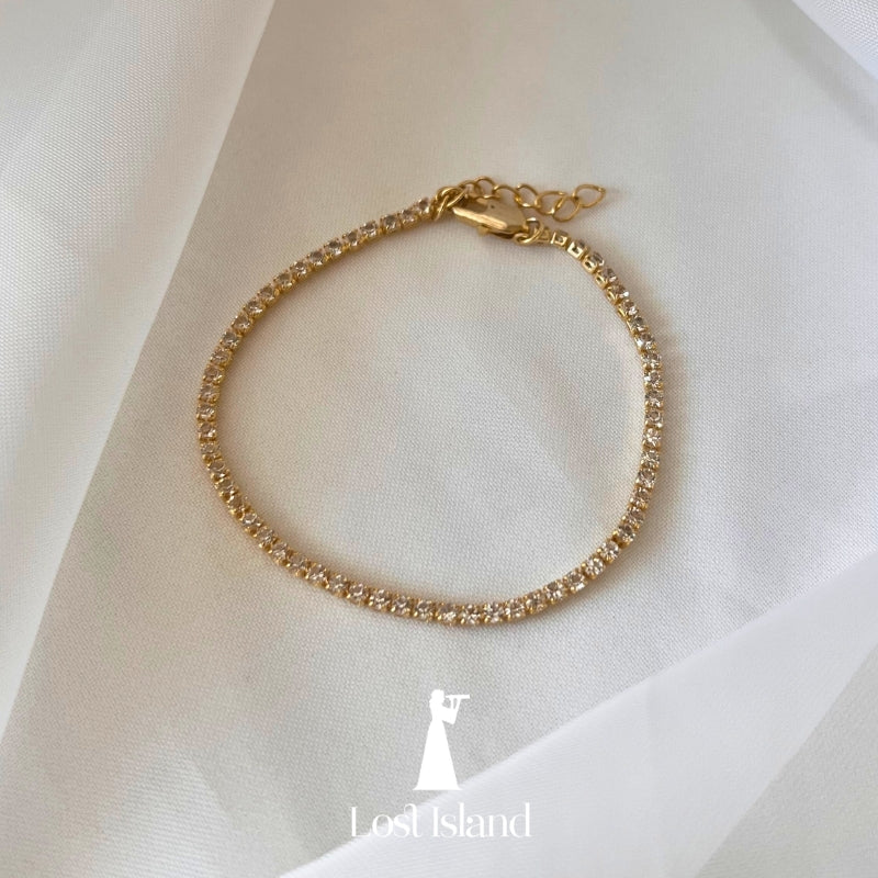 Pulseira Delicada Mini Riviera Banho Ouro 18k