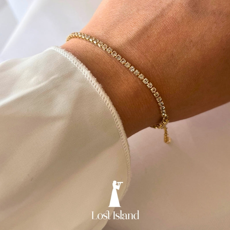 Pulseira Delicada Mini Riviera Banho Ouro 18k