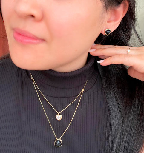 Conjunto Tesouro Pedras Naturais Banhado a Ouro 18k
