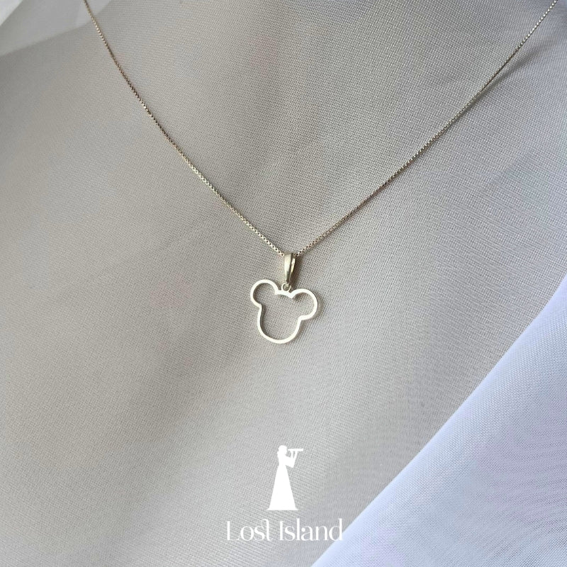 Colar com Pingente Mickey - Prata 925