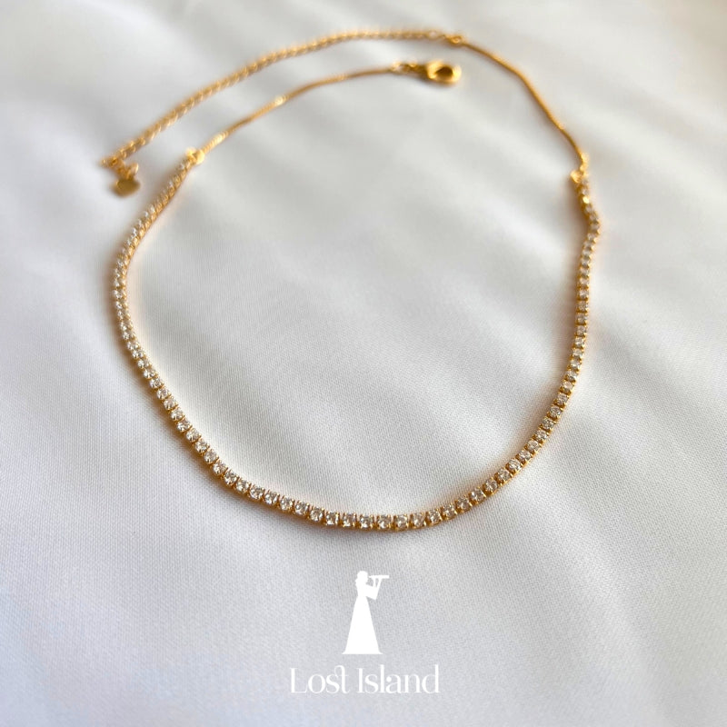 Chocker Mini Riviera Banho Ouro 18k