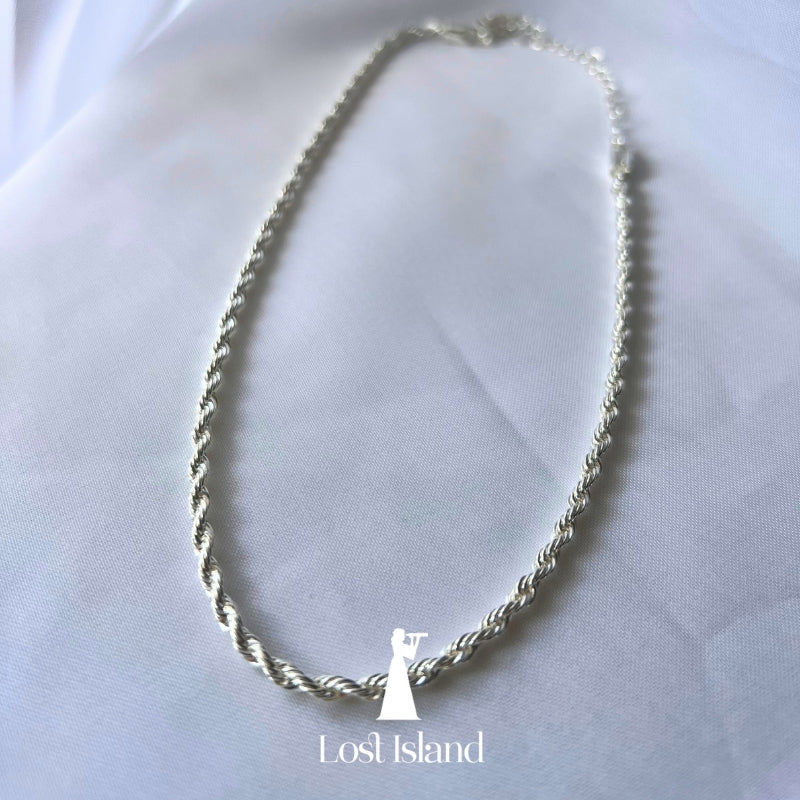 Chocker Cordão Baiano Banho Prata