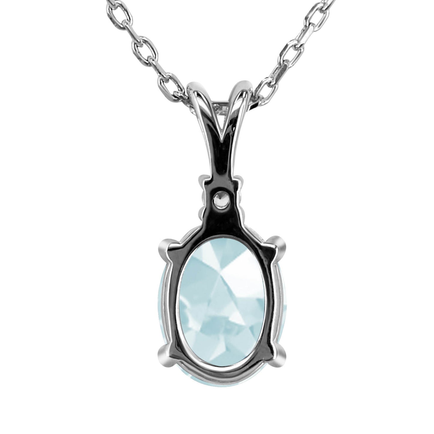 Colar Topázio Oval Joia Banhado em Ouro Branco