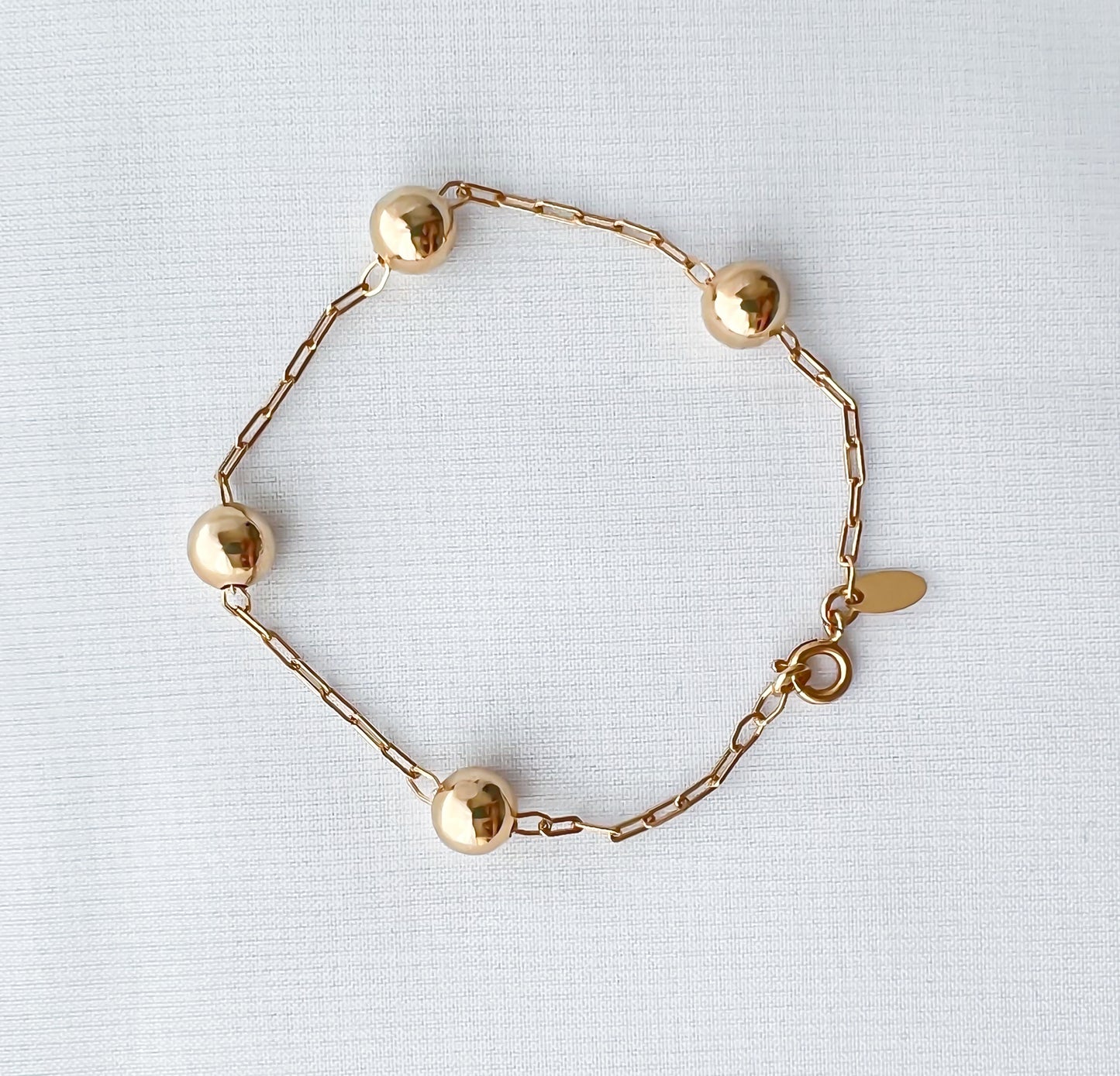 Pulseira Corrente com Esferas Banho Ouro 18k