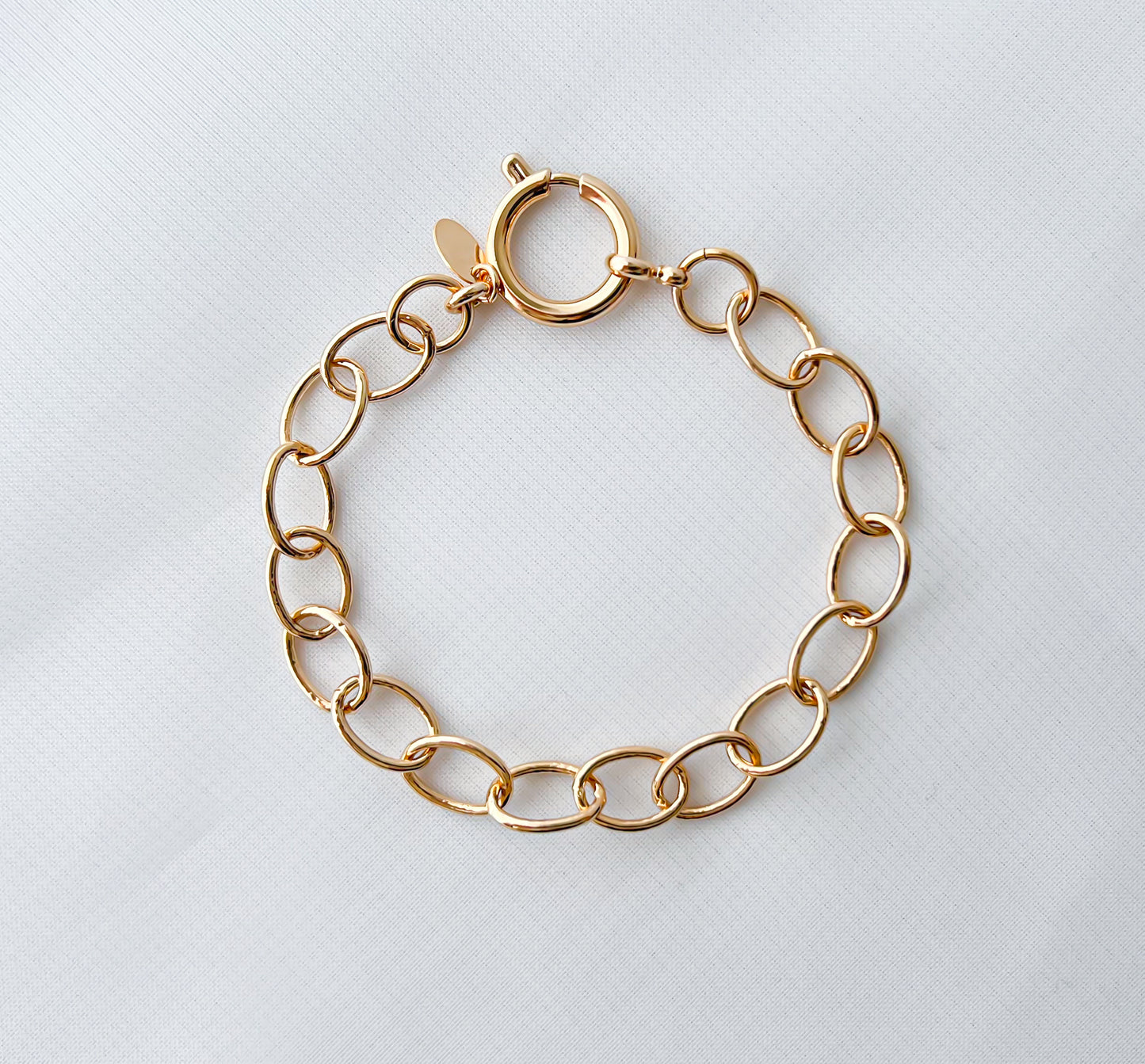 Pulseira Corrente Oval G Banho Ouro 18k