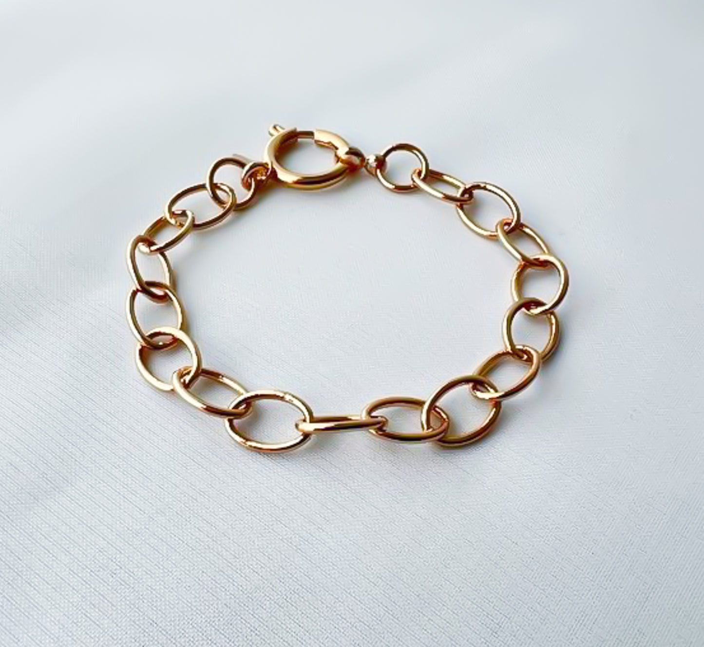 Pulseira Corrente Oval G Banho Ouro 18k