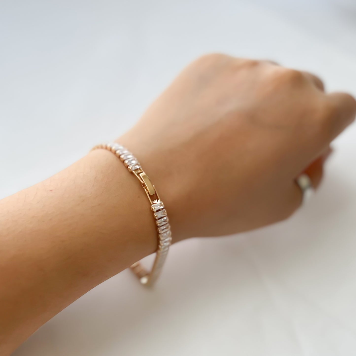 Pulseira Riviera Retangular G Banho Ouro 18k