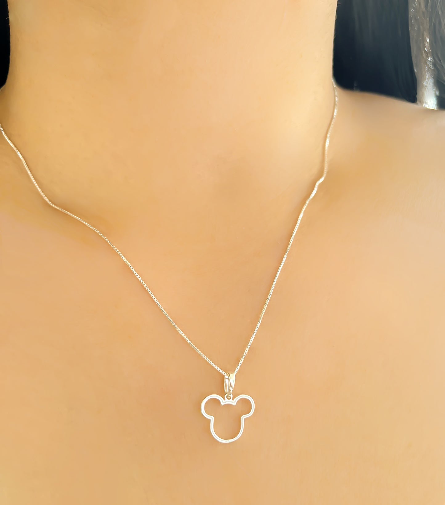 Colar com Pingente Mickey - Prata 925