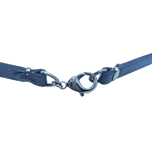 Colar Fita de Couro e Pingente Coração