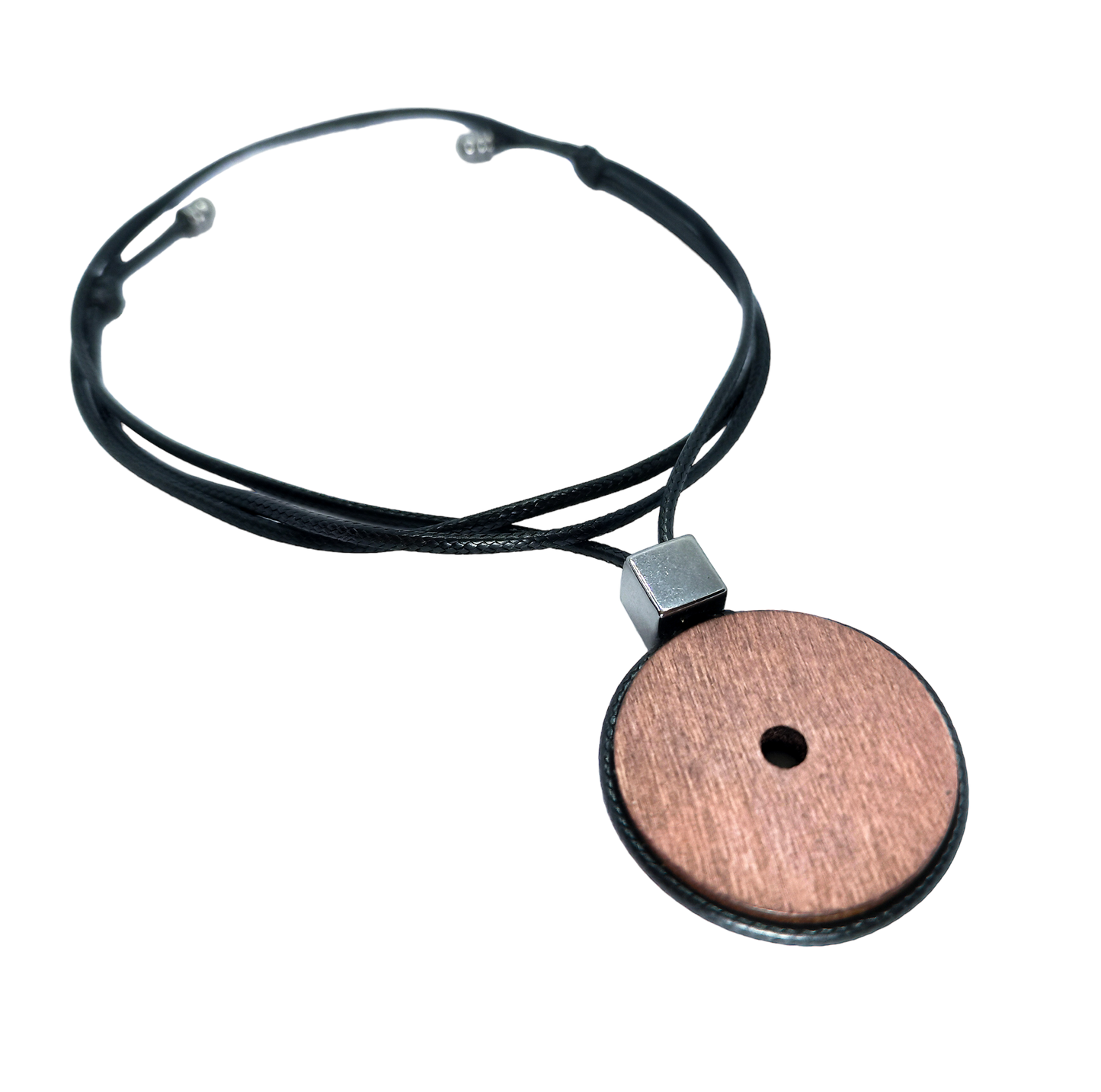 Colar Cordão Ajustável Pingente Madeira Masculino