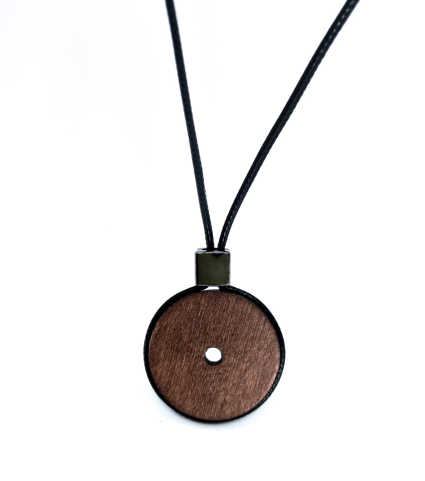 Colar Cordão Ajustável Pingente Madeira Masculino