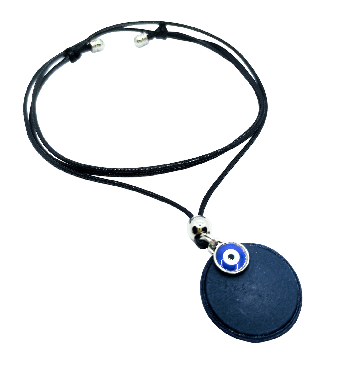 Colar Cordão Ajustável Pingente Olho Grego Masculino