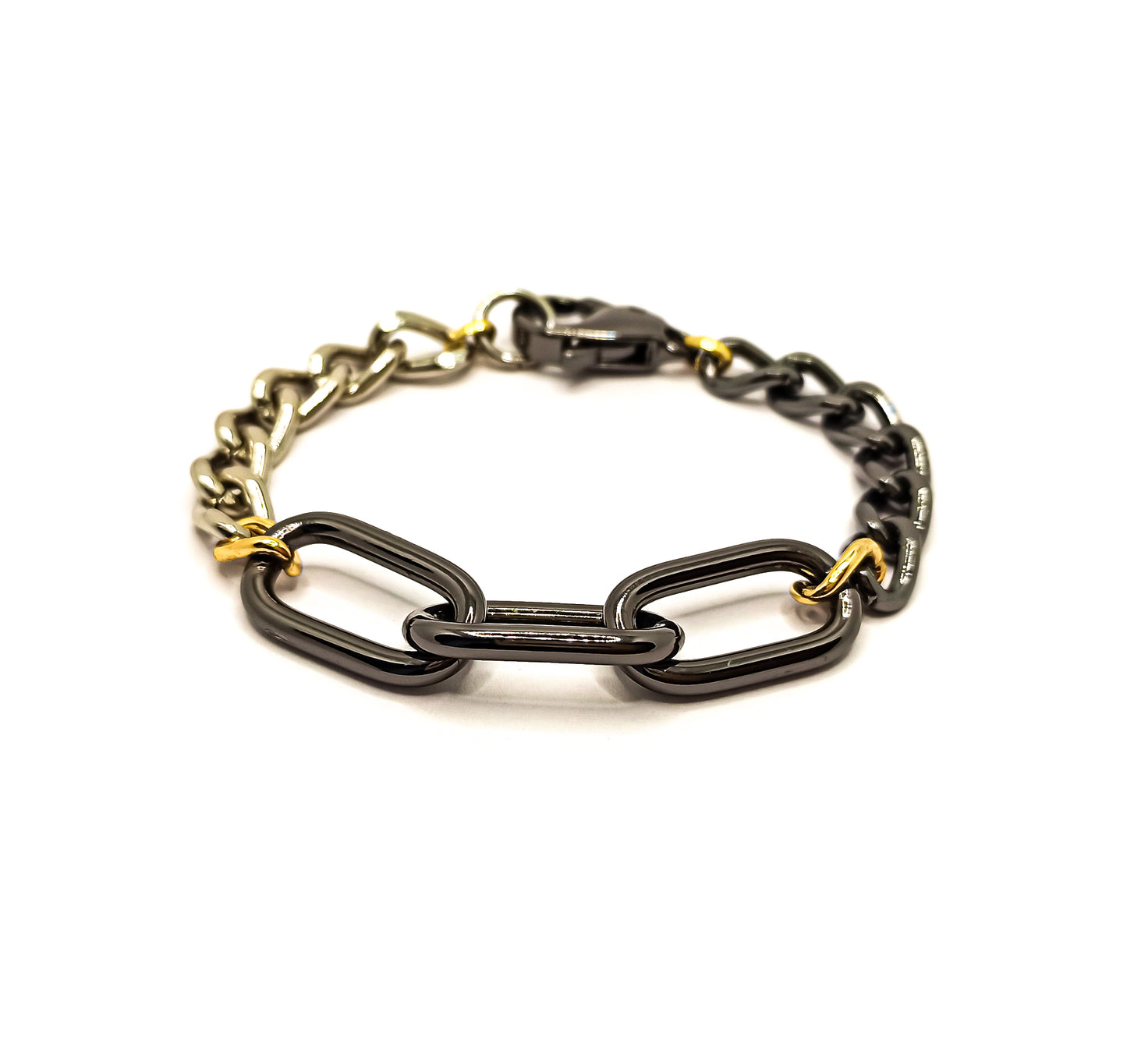 Pulseira Urban Elo Banho Grafite e Dourado
