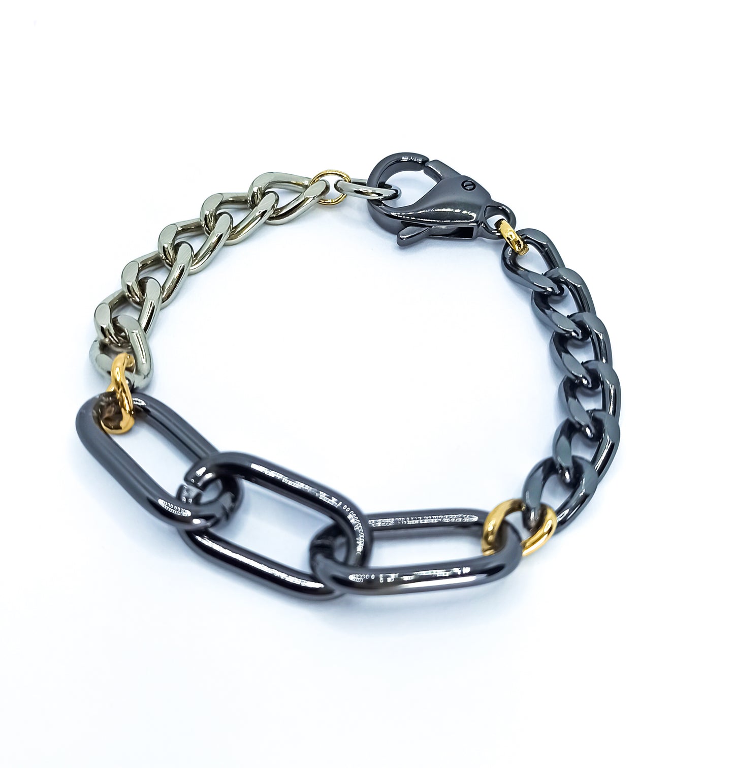 Pulseira Urban Elo Banho Grafite e Dourado