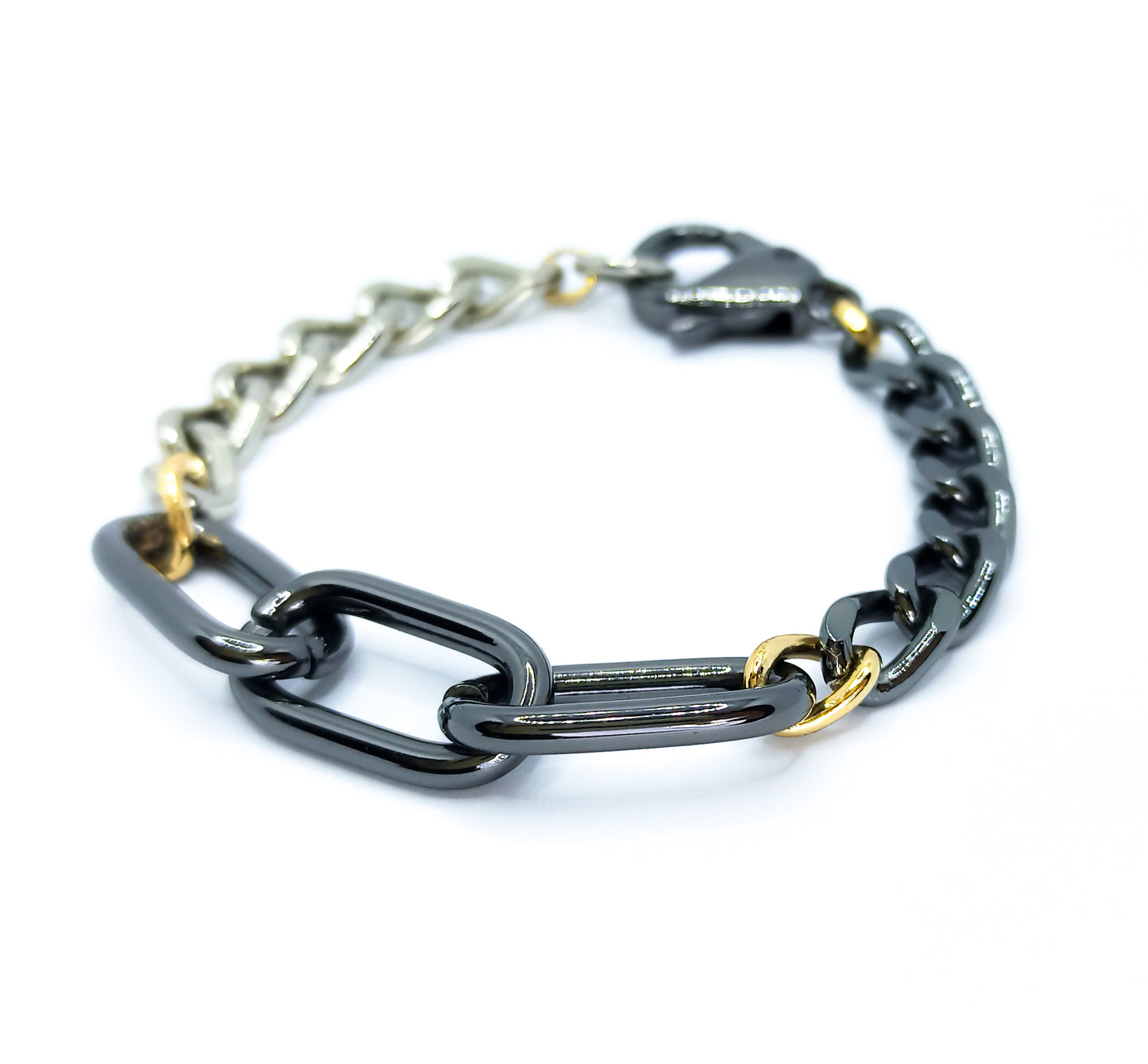Pulseira Urban Elo Banho Grafite e Dourado