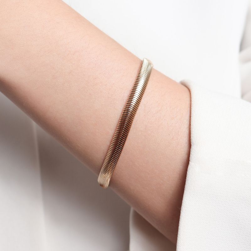 Pulseira Malha Serpente Grossa Banho 18k