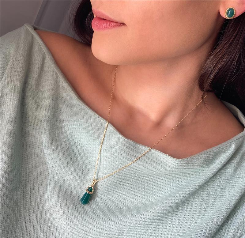 Colar Pedra Natural Dreamer Banho Ouro 18k