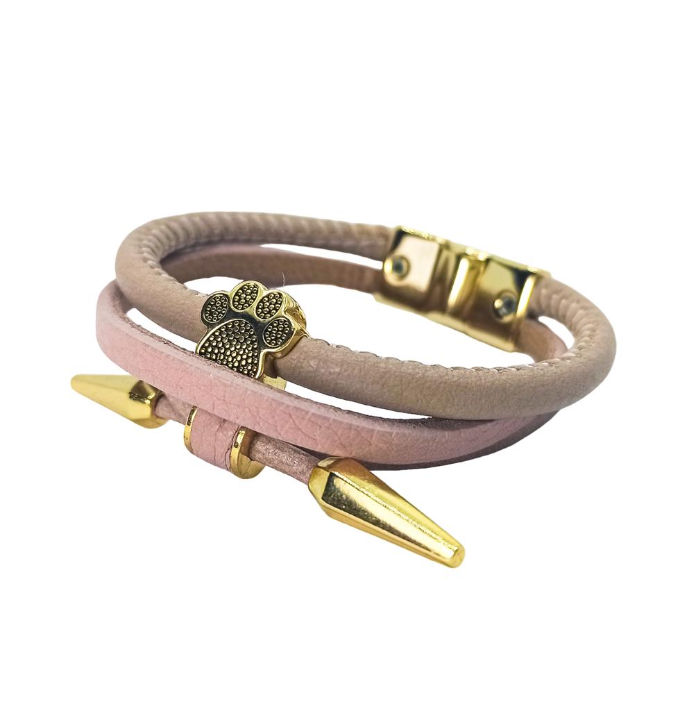 Pulseira Couro Anne com Patinha Cachorrinho