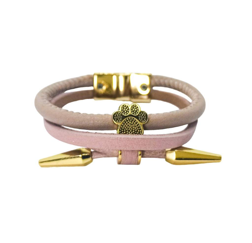 Pulseira Couro Anne com Patinha Cachorrinho