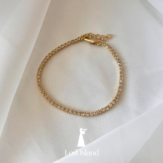 Pulseira Delicada Mini Riviera Banho Ouro 18k