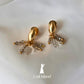 Brinco Pequenos Cristais Banho Ouro 18k