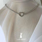 Colar Chocker Riviera com Pingente Coração Vazado Fixo Riviera Banho Ródio