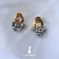 Brinco Cacho de Hematitas Banho Ouro 18k
