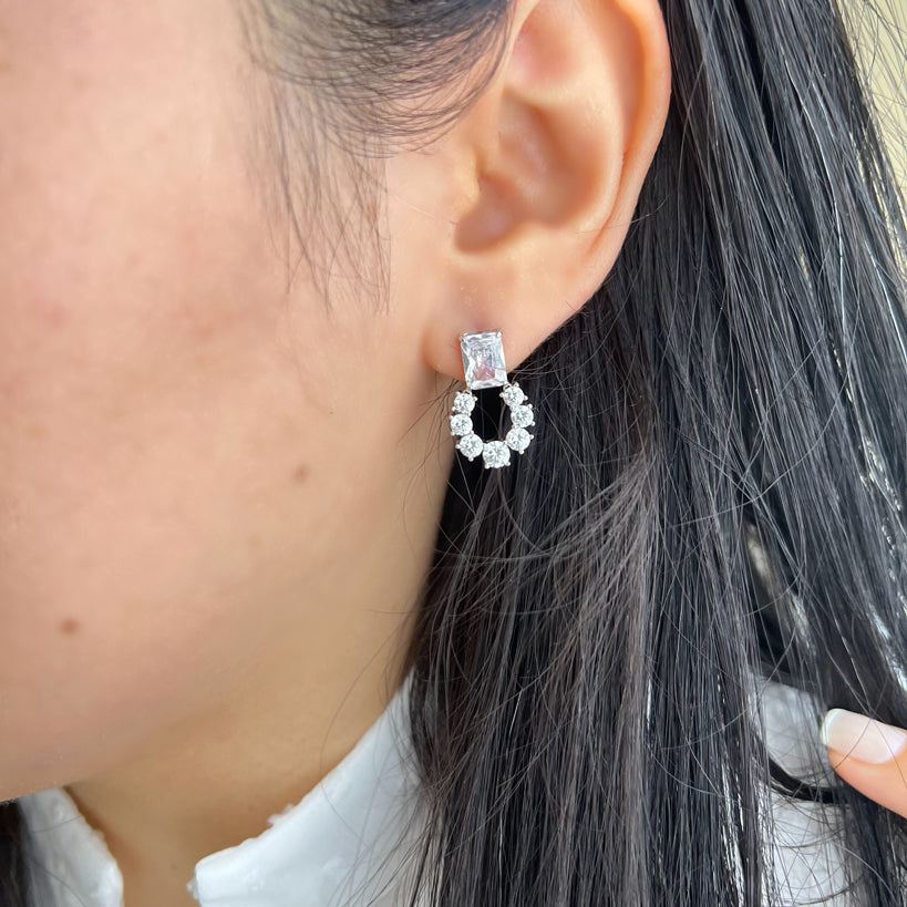 Conjunto Graça Banhado a Ródio Branco