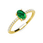 Anel Luxo Banhado a Ouro 18k com Gema Esmeralda Oval 0,5ct