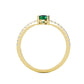 Anel Luxo Banhado a Ouro 18k com Gema Esmeralda Oval 0,5ct