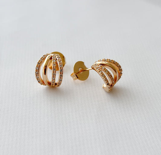 Brinco Quatro Semi Aros Banho Ouro 18k