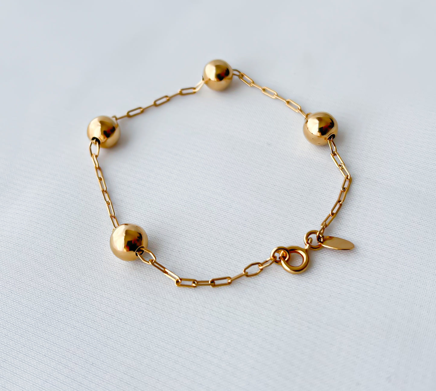 Pulseira Corrente com Esferas Banho Ouro 18k