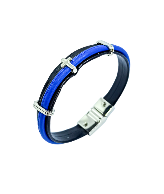 Pulseira Blue Cross Metal